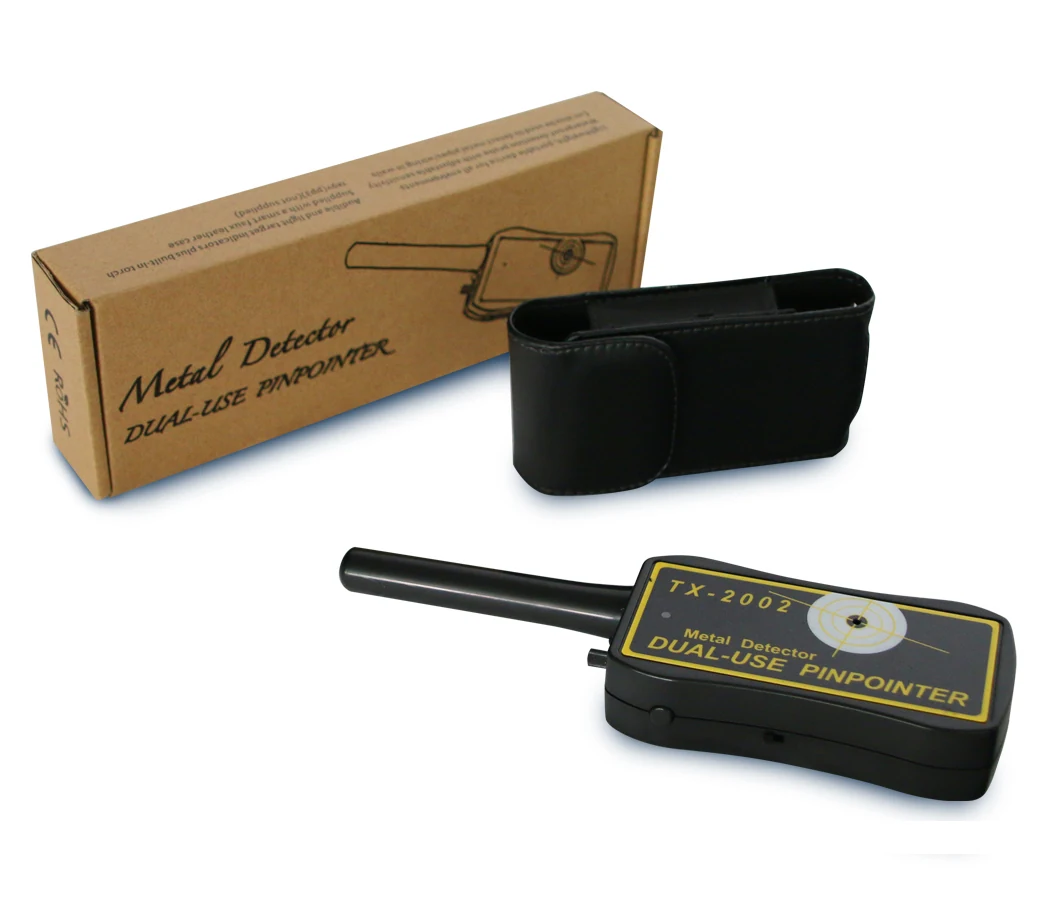 Small handheld security metal detector with packaging
