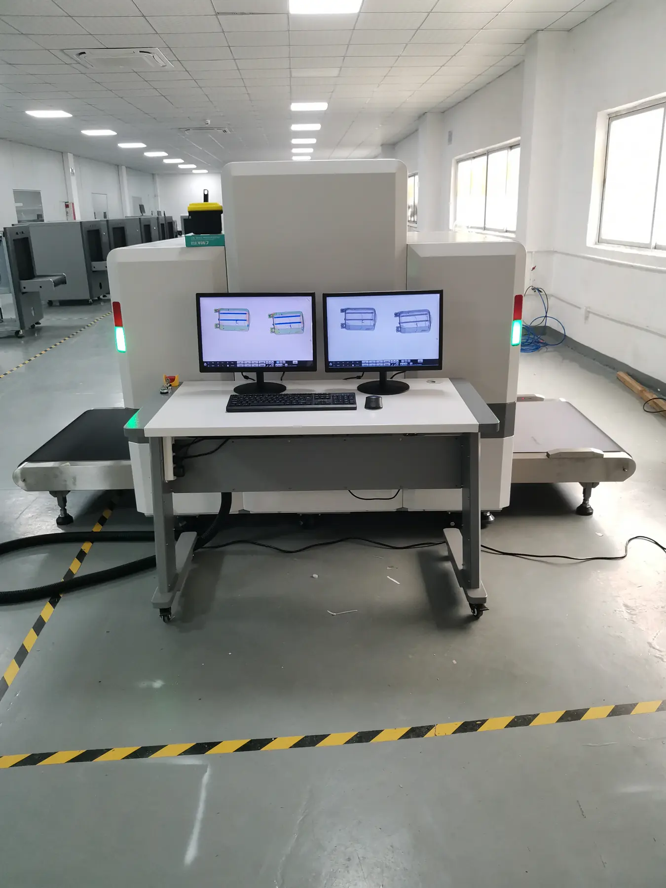 Cargo X-ray inspection system in the workshop.