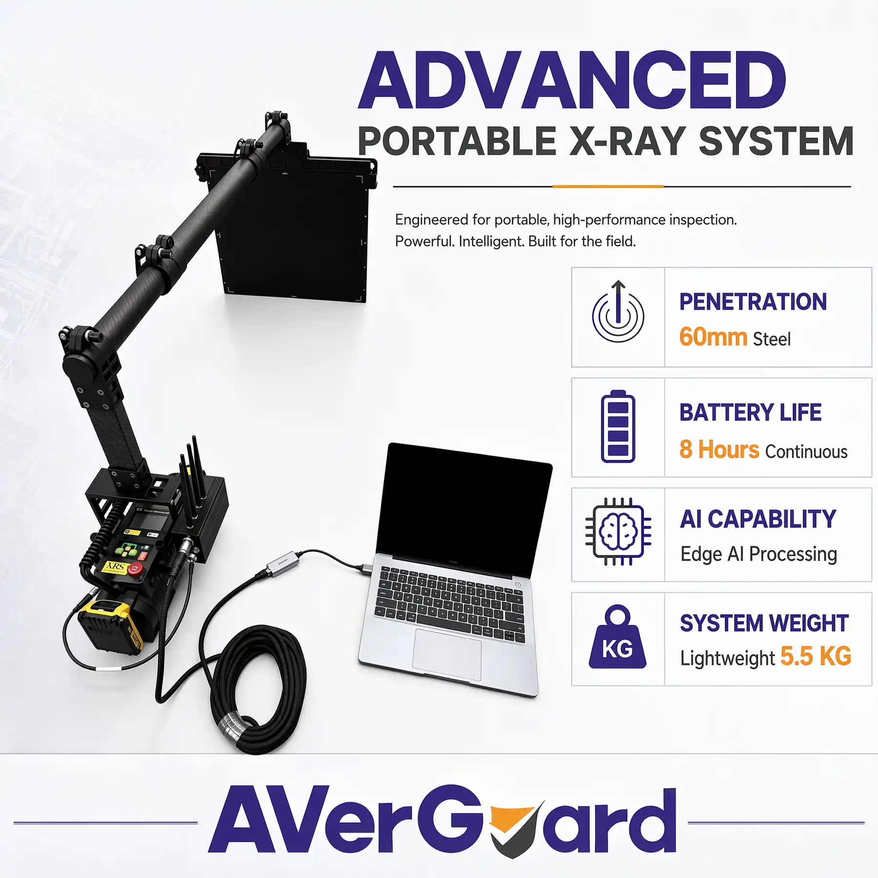 High-definition ultra-thin portable X-ray examination system 270KV