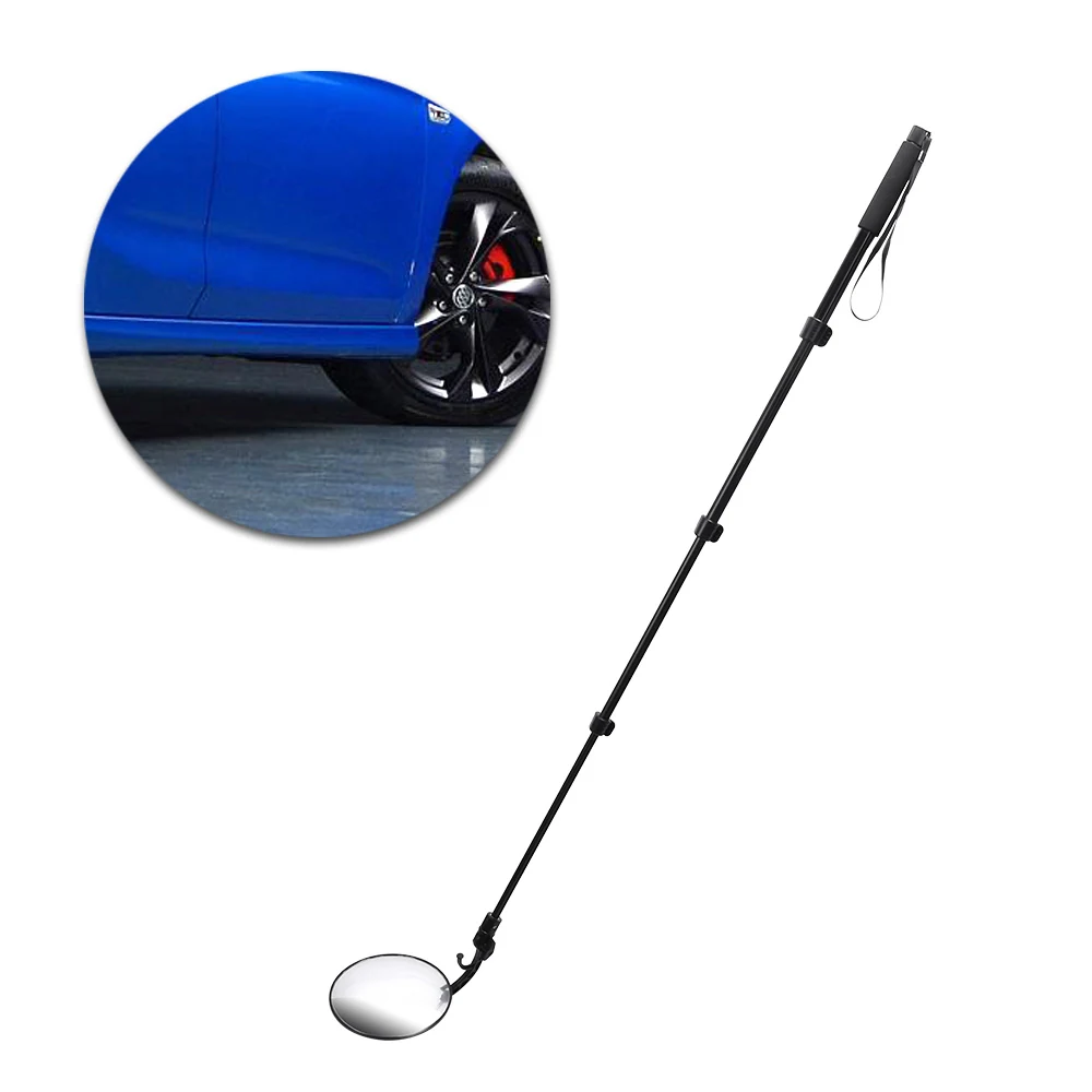 Compact 14 cm under vehicle search mirror with telescopic rod