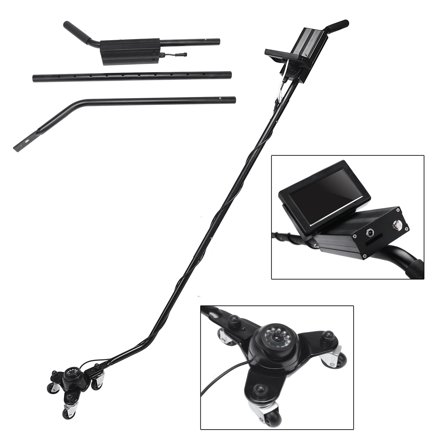 Vfinder portable under vehicle search camera with trolley