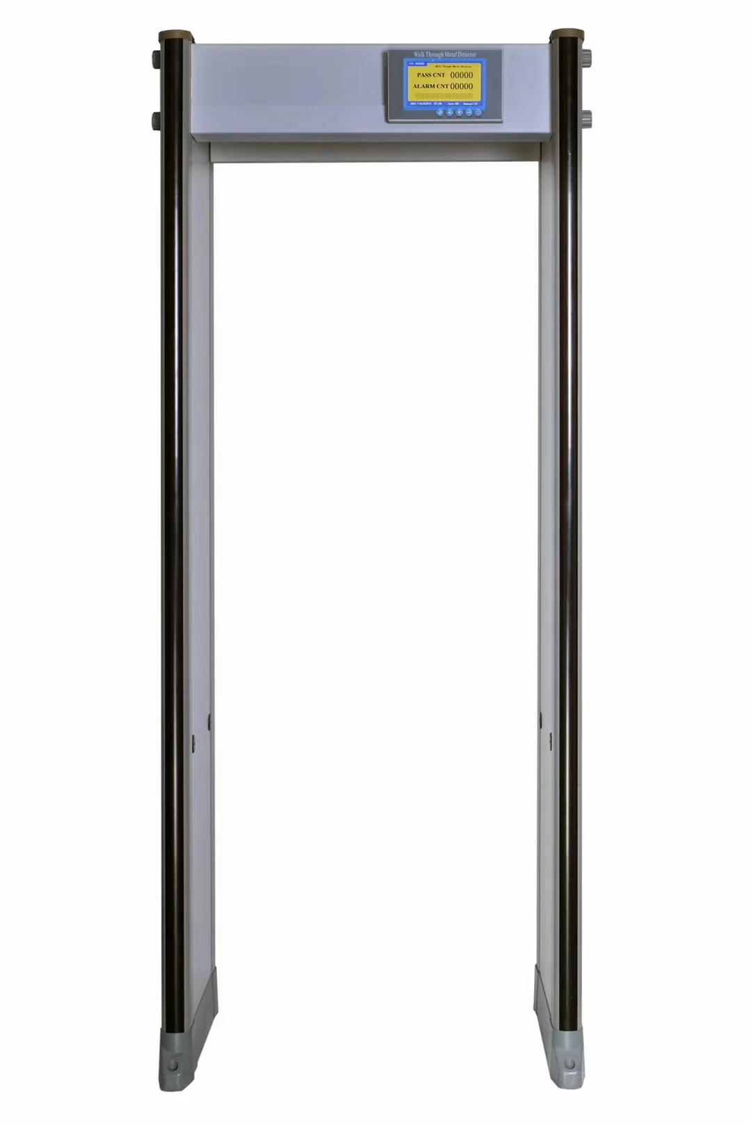 Multi-zone walk through metal detector with 90 zone configuration