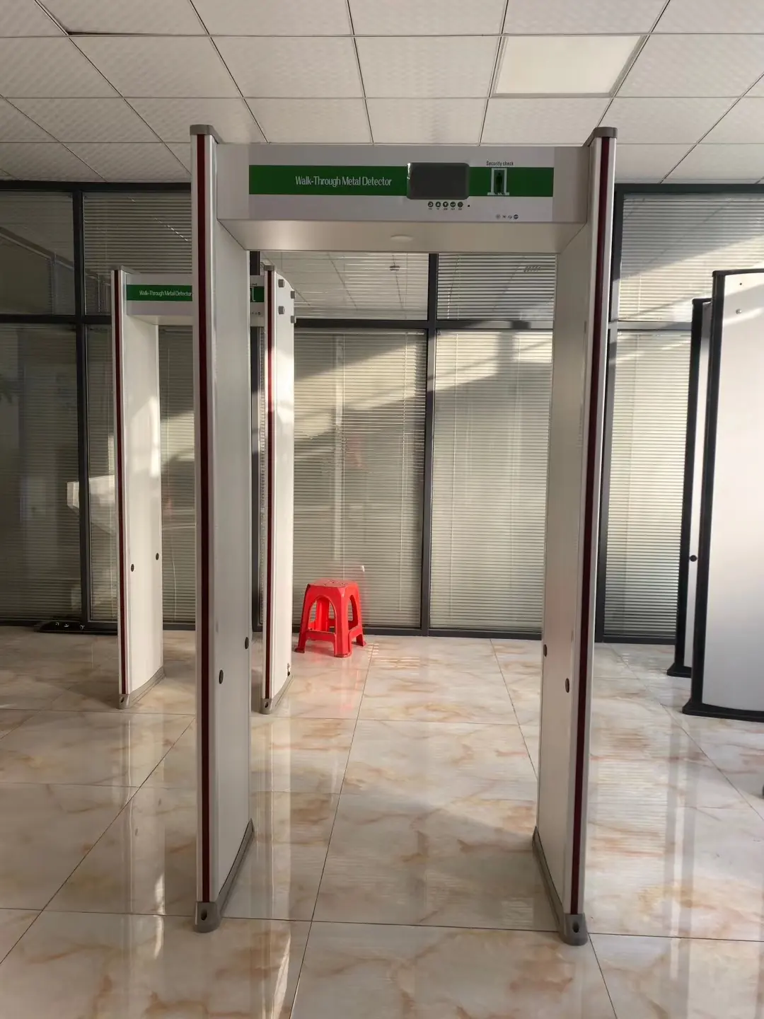 Walk-through gates in a corridor installation.