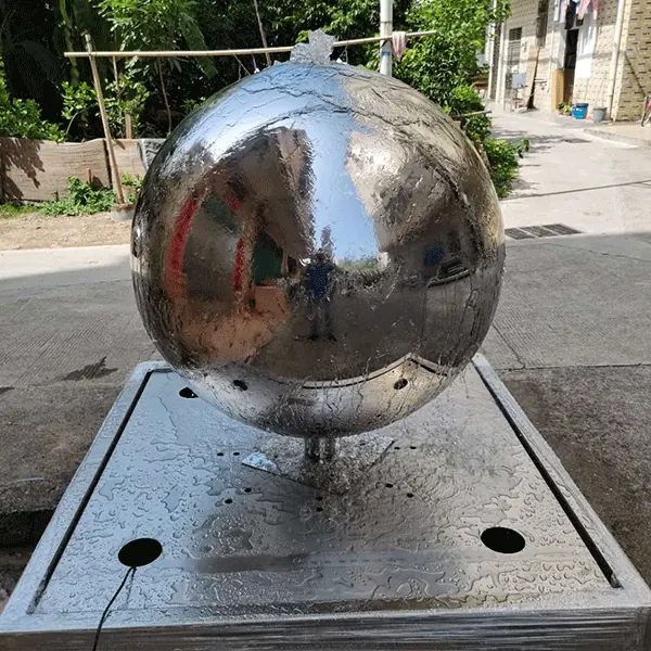 1000mm Hollow Ball Fountain Stainless Steel Sphere Water Feature view 3