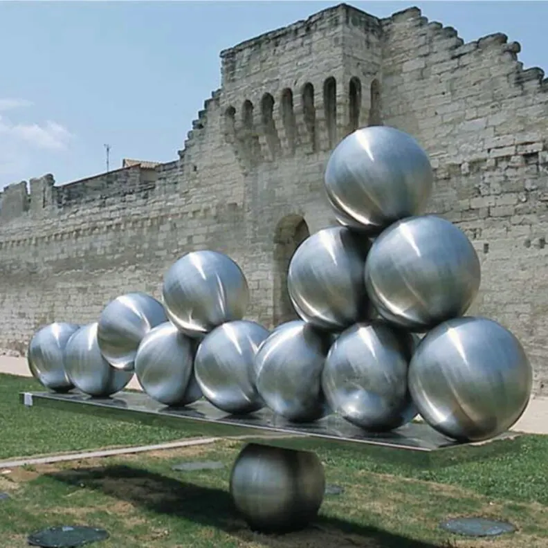 Brushed Stainless Steel Hollow Balls view 4