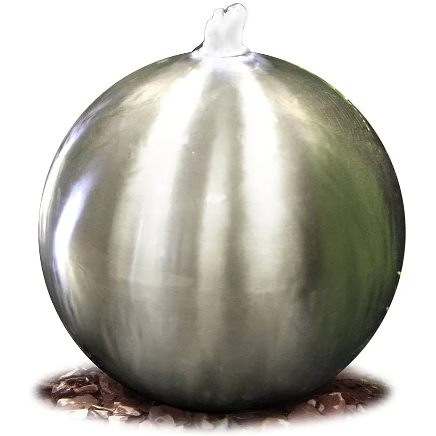 Brushed Stainless Steel Sphere Water Feature