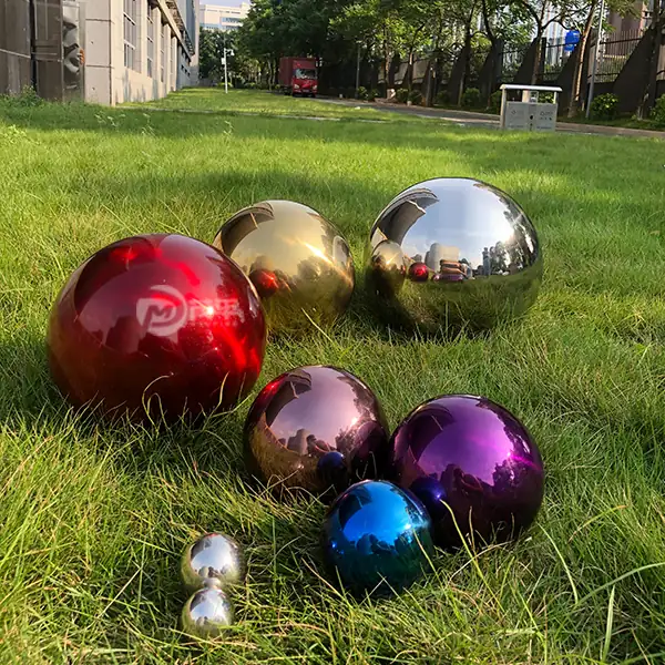 Colored Stainless Steel Hollow Sphere Outdoor Garden Gazing Ball