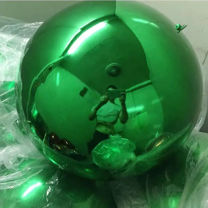 Green Stainless Steel Gazing Ball view 3