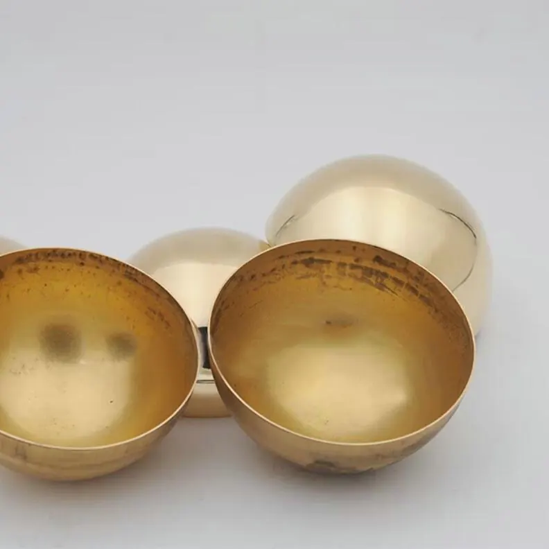 Large Hollow Brass Hemispheres view 2