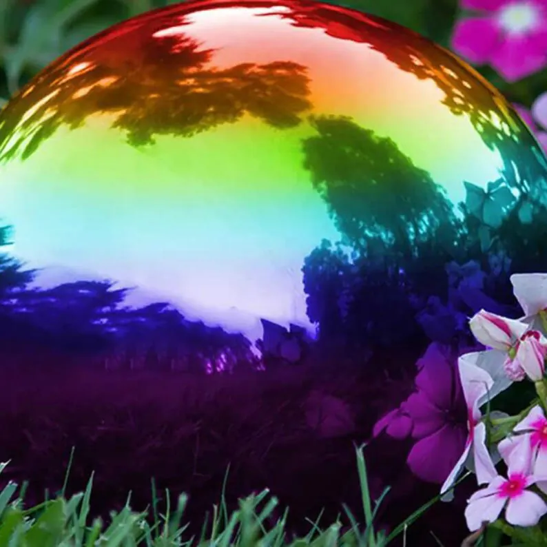 Rainbow Stainless Steel Gazing Ball view 4