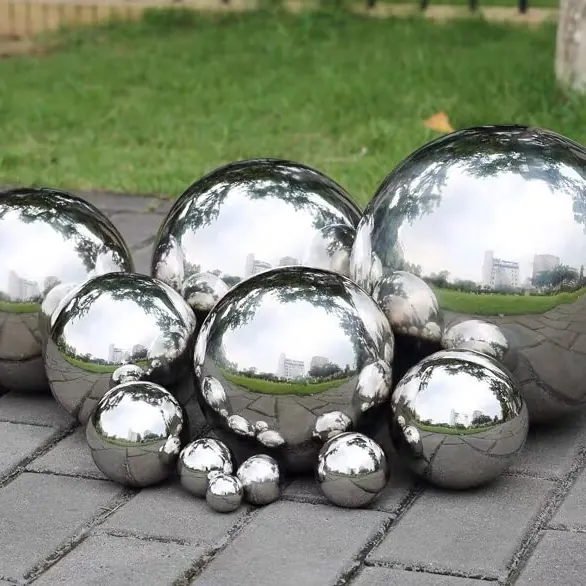 Silvery Stainless Steel Garden Decoration Balls