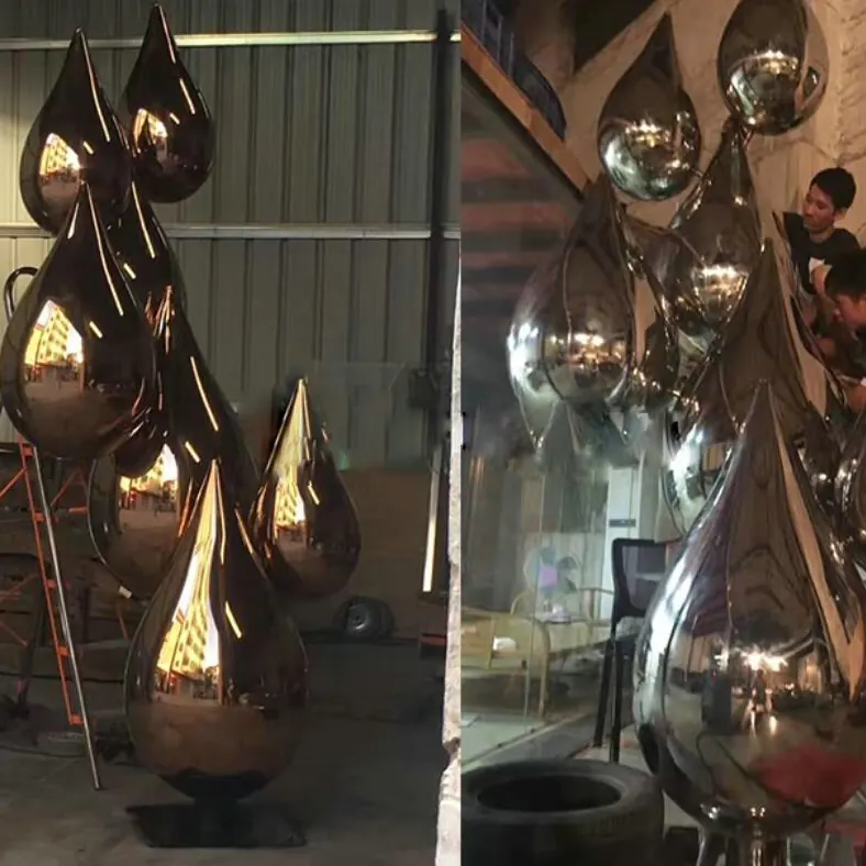 Stainless Steel Tear Drop Sculptures view 2