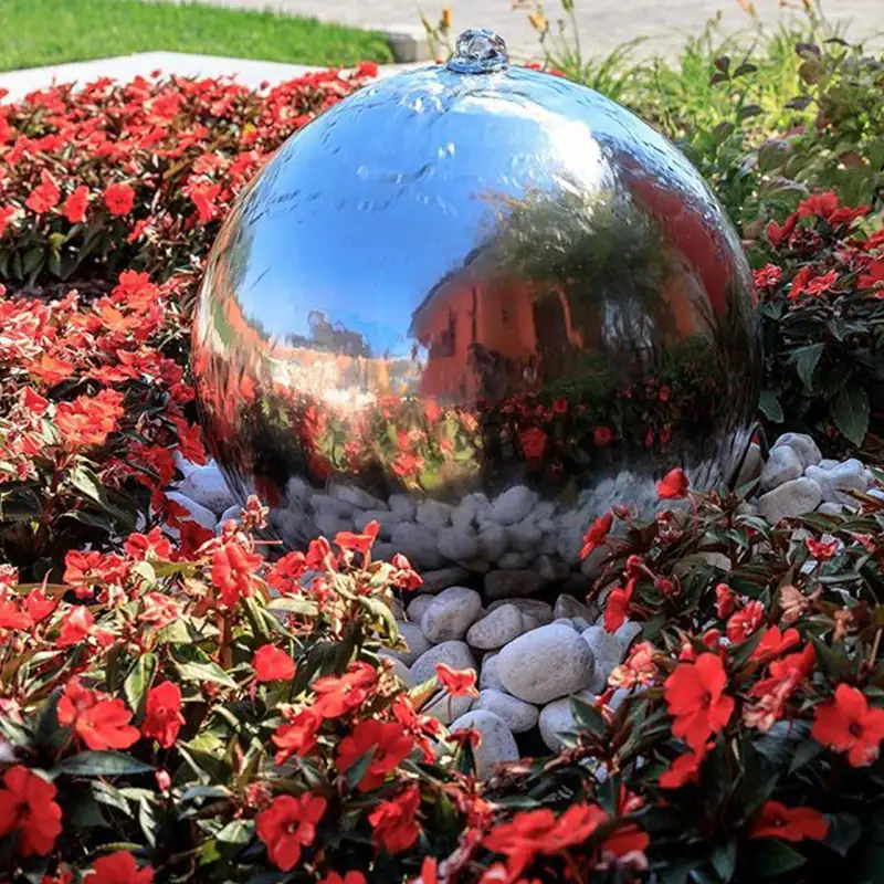 Stainless Steel Water Feature Ball Garden Decoration Sphere