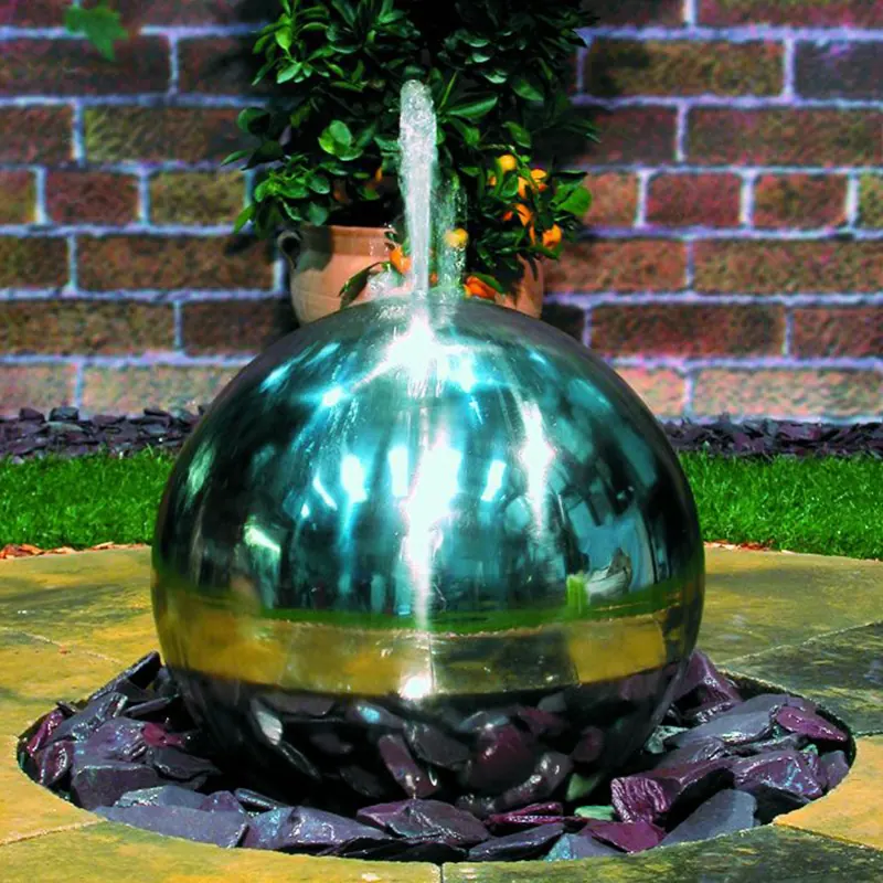 Stainless Steel Water Feature Ball Garden Decoration Sphere view 3
