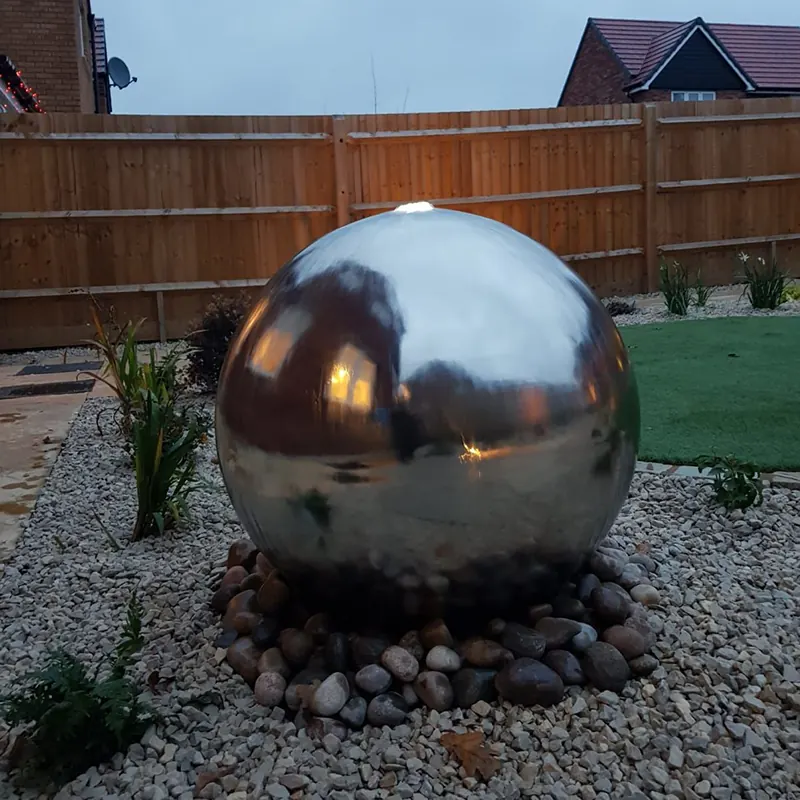 Stainless Steel Water Feature Ball Garden Decoration Sphere view 4