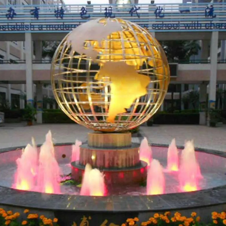Stainless Steel World Globe view 3