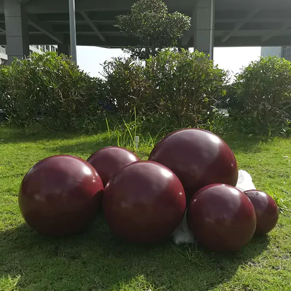 Wine Red Matte Finish AISI 304 316 Stainless Steel Sphere Metal Ball with Hook