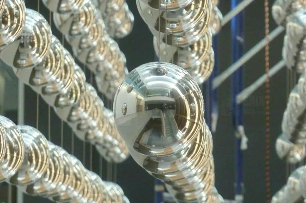 Floating Steel Ball Sculpture photograph 2