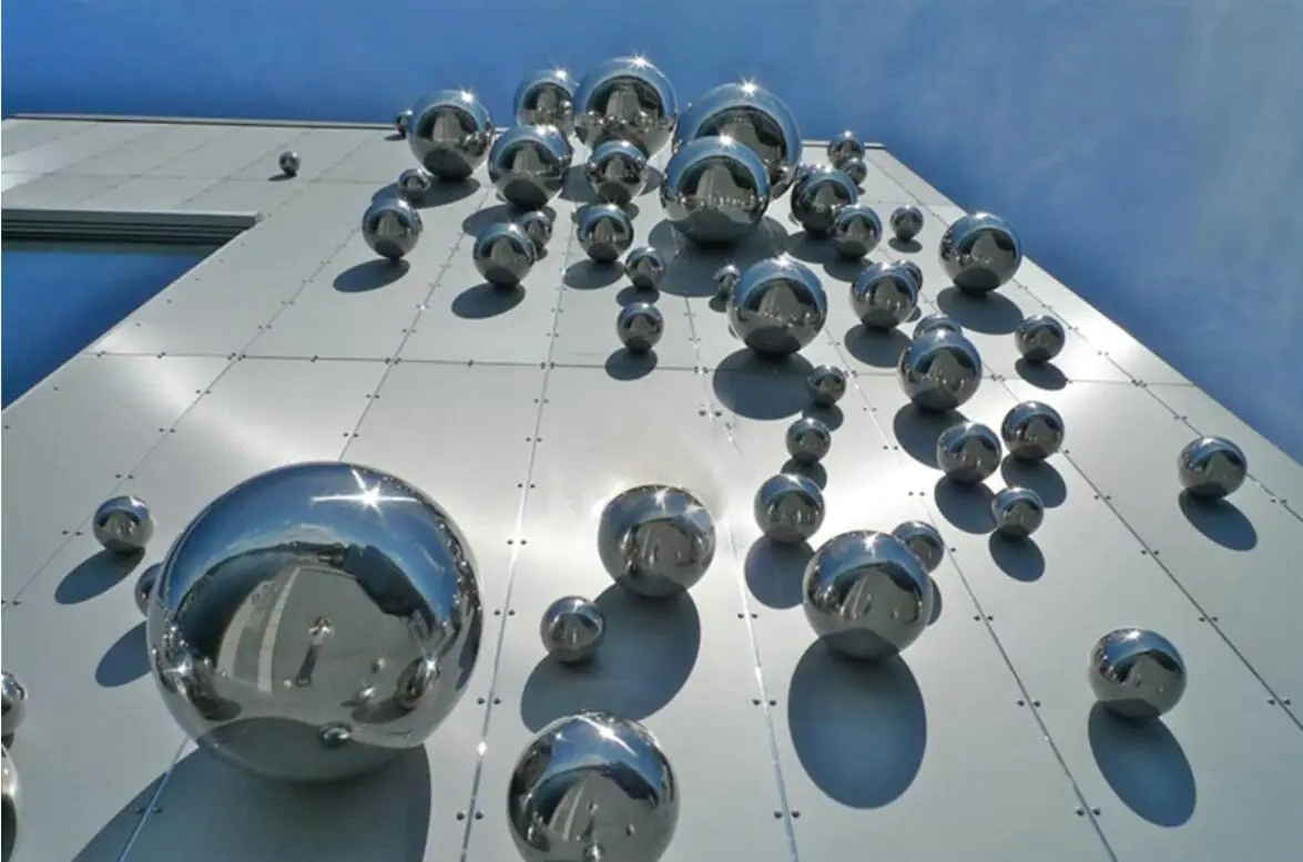 Hollow Steel Balls Wall In Norway photograph 4