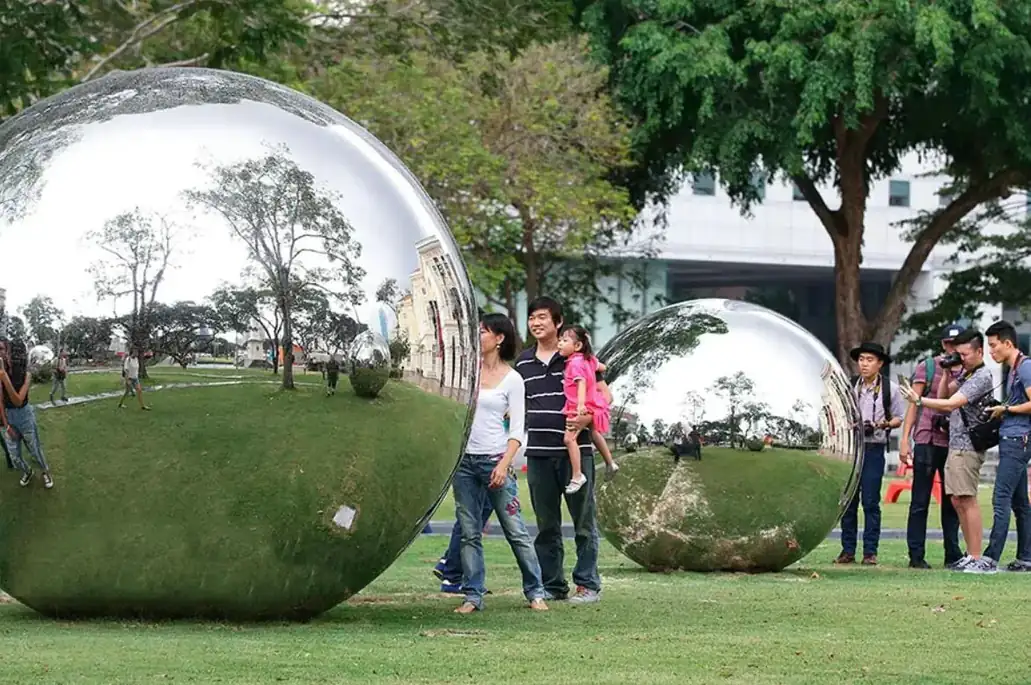 Large Stainless Steel Gazing Globes Installed In Singapore photograph 4
