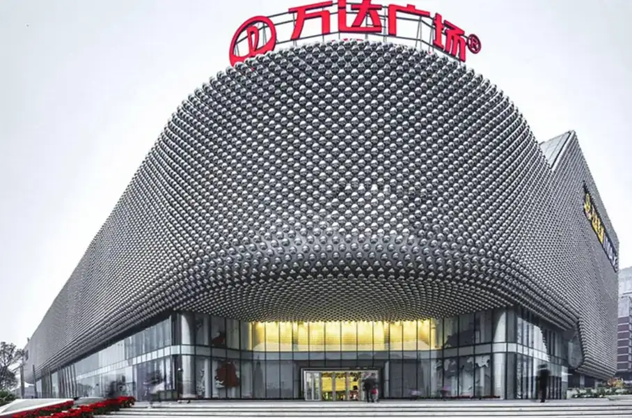 Wanda Plaza Facade Design With Illuminated Hollow Steel Balls