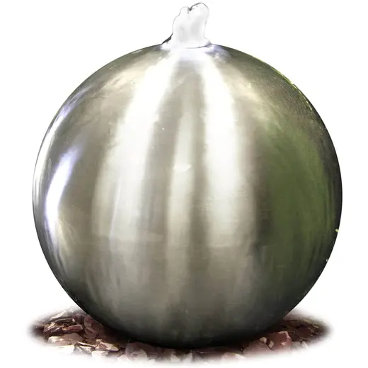 Brushed Stainless Steel Sphere Water Feature
