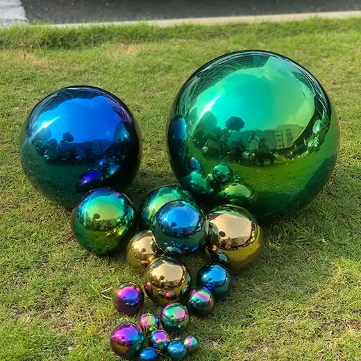Colored Plated Hollow Gazing Globe Ball Stainless Steel Sphere