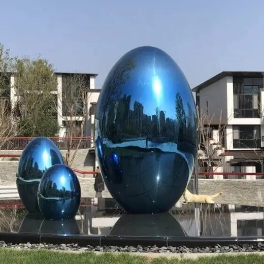 Egg Shape Stainless Steel Sculpture