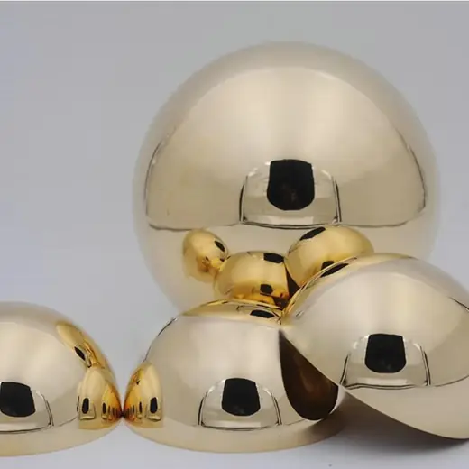 Large Hollow Brass Hemispheres