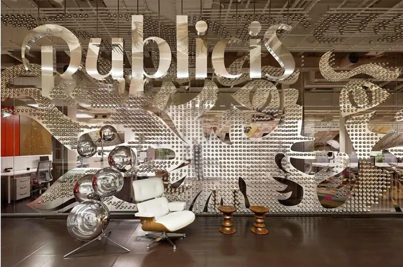 Suspended Hollow Stainless Steel Spheres For Publicis Russia