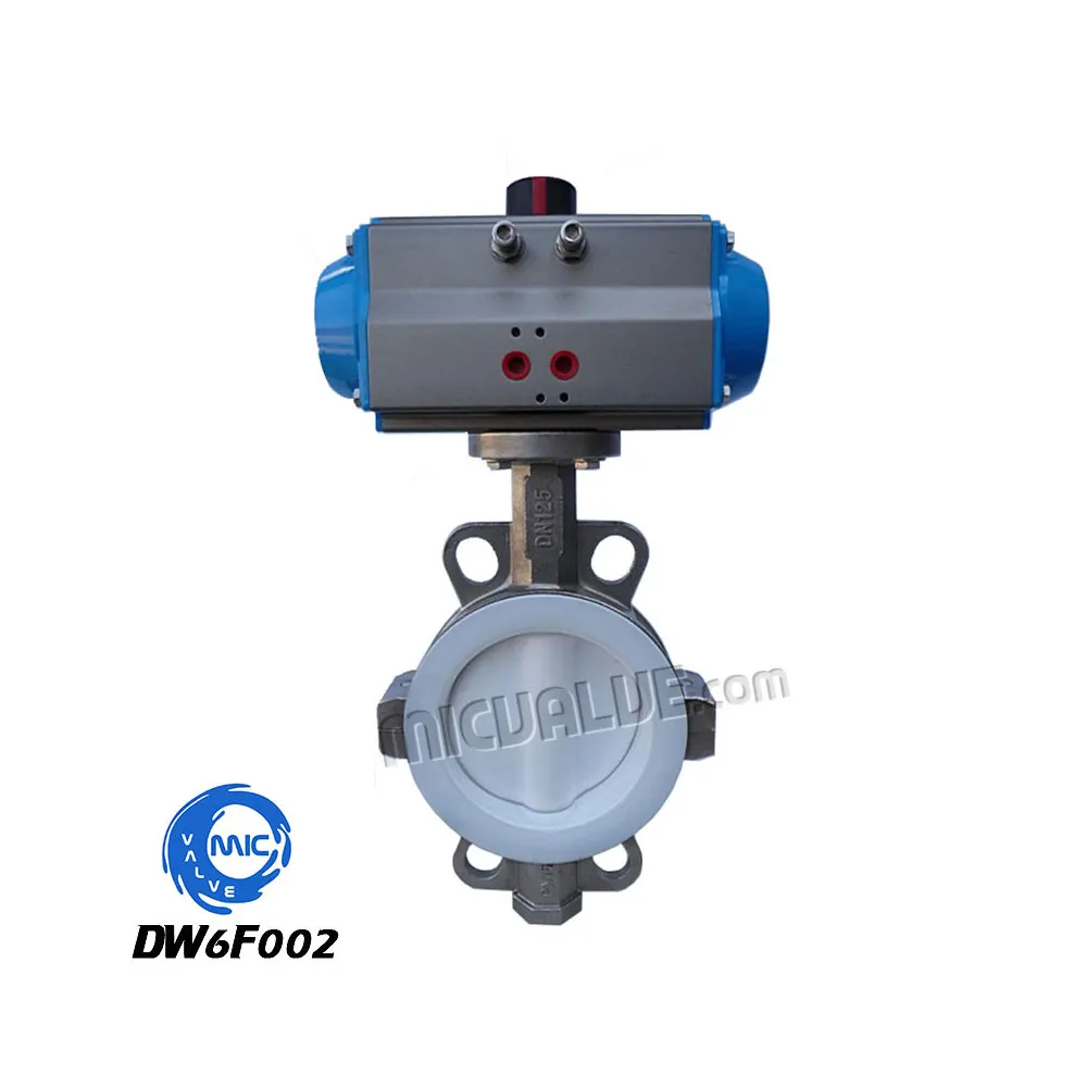 Wafer Butterfly Valve[PTFE Coated Disc & Pneumatic Actuator] — DW6F002