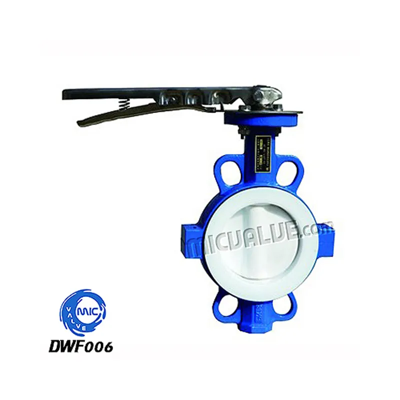 Wafer Butterfly Valve[PTFE Coated Disc & Press Hand Lever] — DWF006