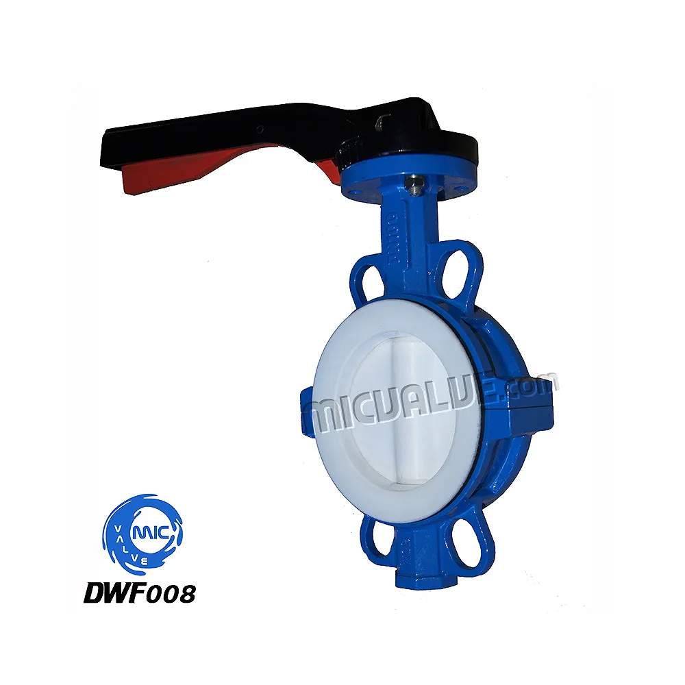 Wafer Butterfly Valve[PTFE Coated Disc & Al Hand Lever] — DWF008