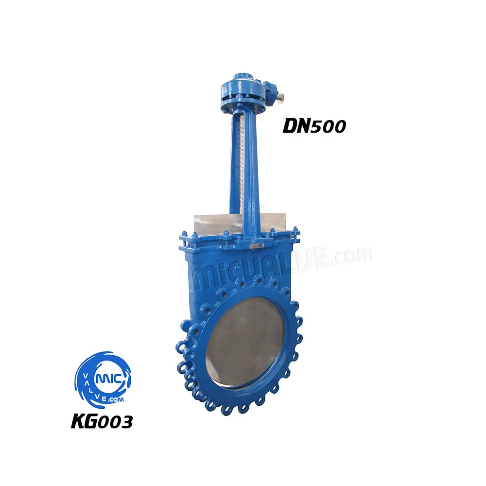 Rising Stem Knife Gate Valve with Bevel Gear DN500 (WCB body & SS201 Gate) — KG003