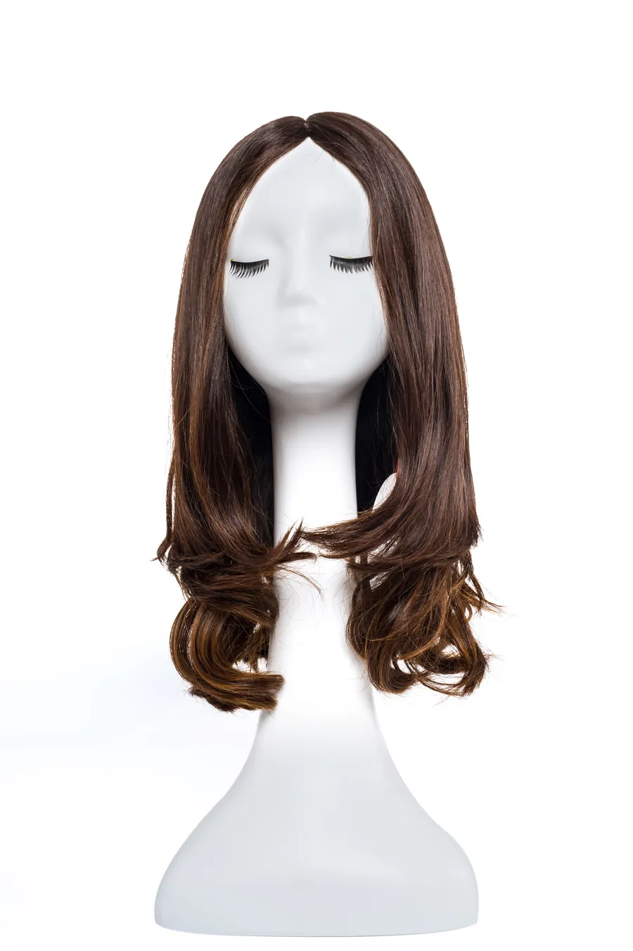 Wig2 human hair wig front view on a mannequin head