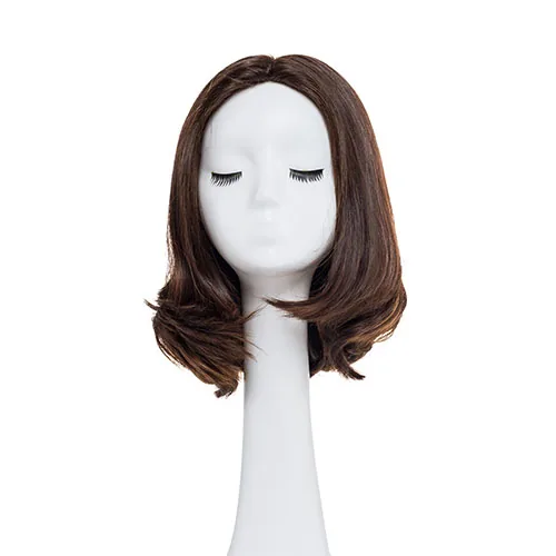 Wig4 human hair wig on a mannequin head front view