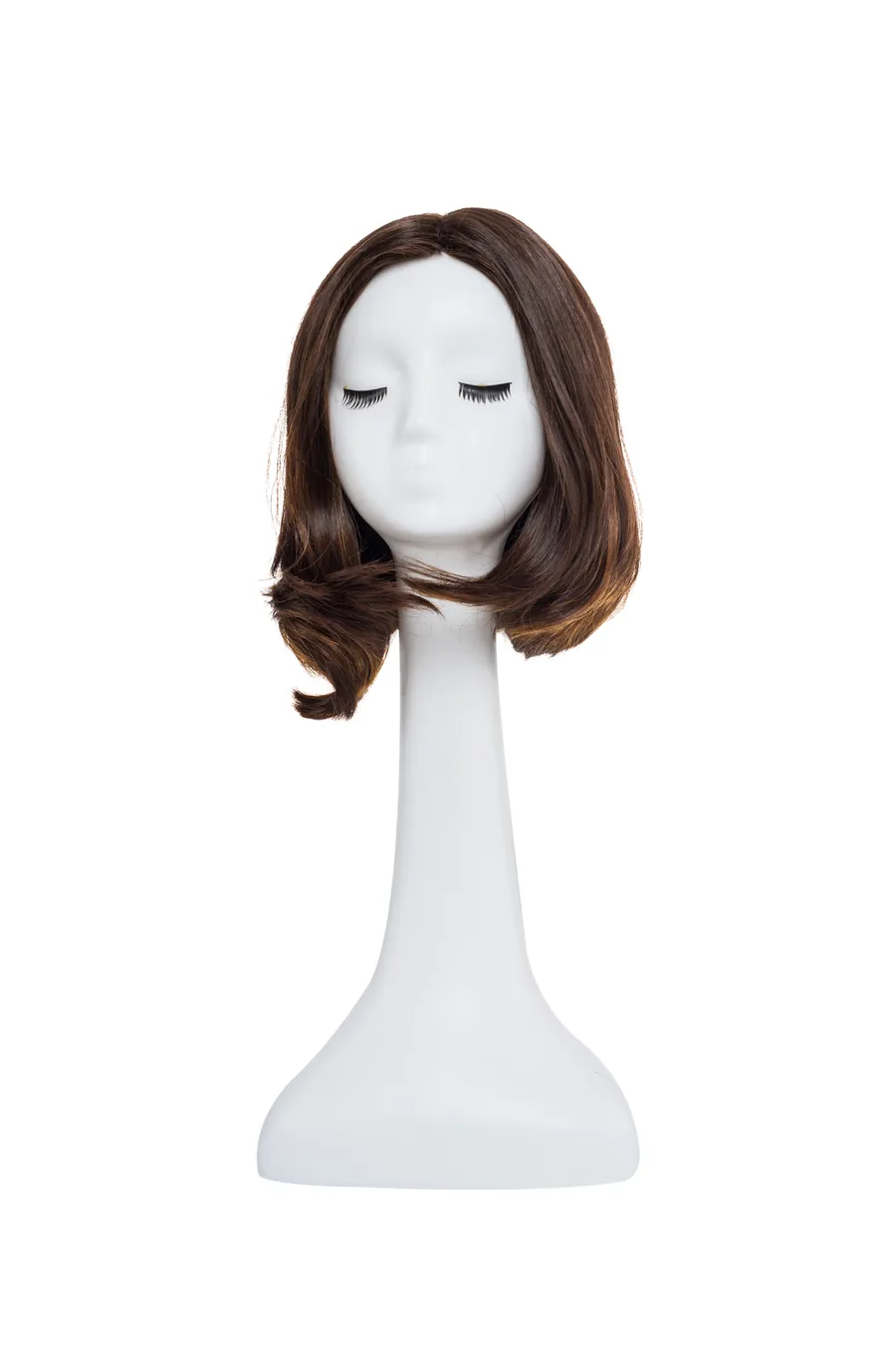 Wig6 human hair wig front view on a mannequin head