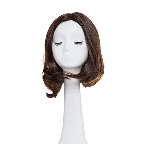 Wig6 human hair wig on a mannequin head front view