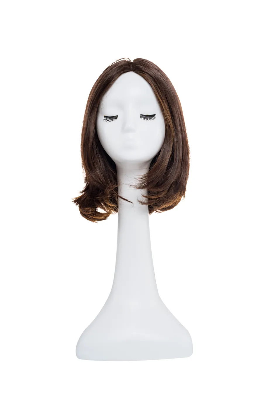 Wig8 human hair wig front view on a mannequin head