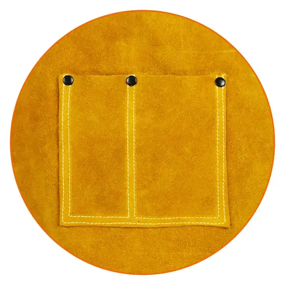 MS-352 leather welding apron strap detail