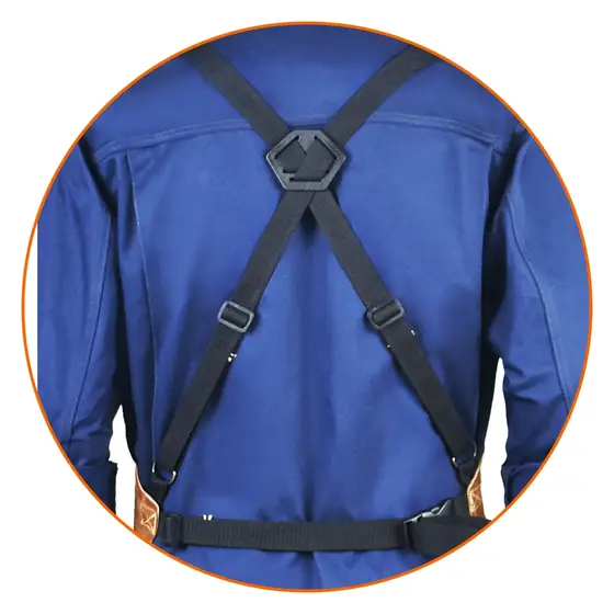 MS-480 leather apron strap detail