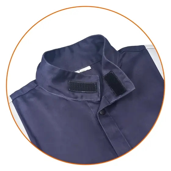 MS-329 welding jacket sleeve and reflective tape detail