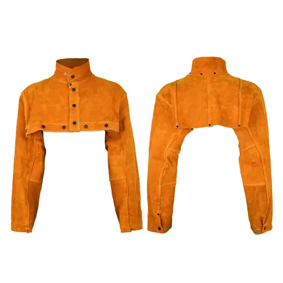 MS-210 split cowhide welding cape sleeves front and back
