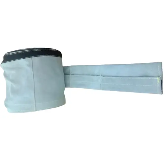 MS-208-G10 leather welding cable cover fitted over a welding lead