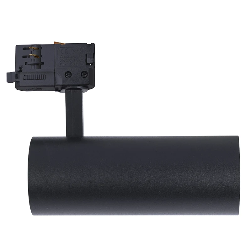 20W LED track light head in black extruded aluminium housing