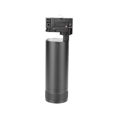 10W zoomable LED track light in die-cast aluminium housing with adjustable beam angle