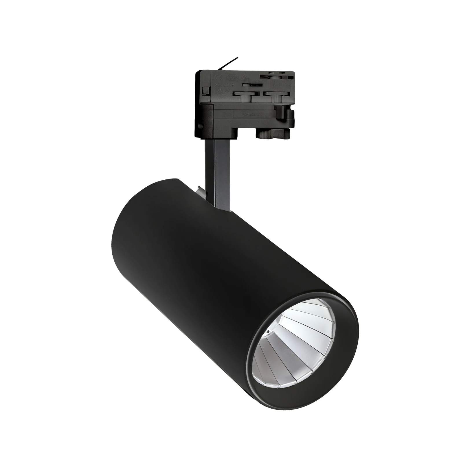 30W LED track light head in die-cast aluminium housing with 3-phase 4-wire adapter