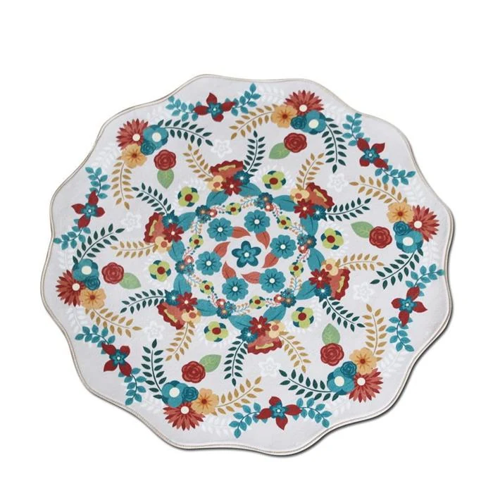 Printed Velvet Round Rugs extra photo