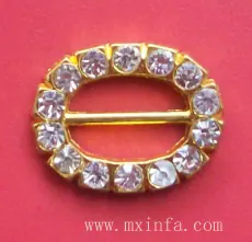 15mmOV - Oval Gold diamante buckle