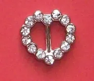 0081 - heart shape rhinestone buckle